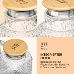 Karaffe Borosilikatglas Bambusdeckel Filteraufsatz Silikonring 11 Karaffe Borosilikatglas Bambusdeckel Filteraufsatz Silikonring -Klarstein 10038237 de 0003 logo