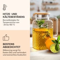 Karaffe Borosilikatglas Bambusdeckel Filteraufsatz Silikonring 12 Karaffe Borosilikatglas Bambusdeckel Filteraufsatz Silikonring -Klarstein 10038237 de 0004 logo