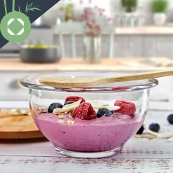 Glasschüssel 5er-Set Bambusdeckel Verschließbar BPA-frei Stapelbar -Klarstein 10038268 yy 0007 logo