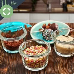 Babygläser 6er-Set Bunte Deckel Luftdichter Verschluss Geschmacksecht -Klarstein 10038298 yy 0007 logo