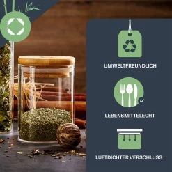 Eckige Gläser Bambusdeckel 10 Stück Je 150 Ml Luftdicht -Klarstein 10038300 de 0003 logo