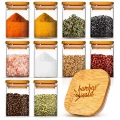 Eckige Gläser Bambusdeckel 10 Stück Je 150 Ml Luftdicht