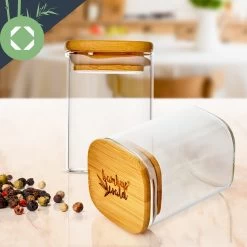 Eckige Gläser Bambusdeckel 10 Stück Je 150 Ml Luftdicht -Klarstein 10038300 yy 0004 logo
