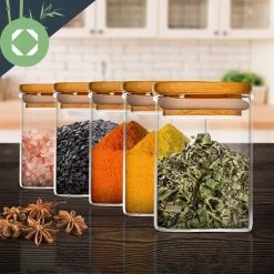 Eckige Gläser Bambusdeckel 10 Stück Je 150 Ml Luftdicht -Klarstein 10038300 yy 0005 logo