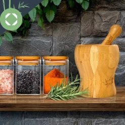 Eckige Gläser Bambusdeckel 10 Stück Je 150 Ml Luftdicht -Klarstein 10038300 yy 0006 logo