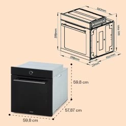 Illuminosa Smart Einbaubackofen 2800W 11 Funktionen App-Steuerung -Klarstein 10038335 yy 0007 dimensions