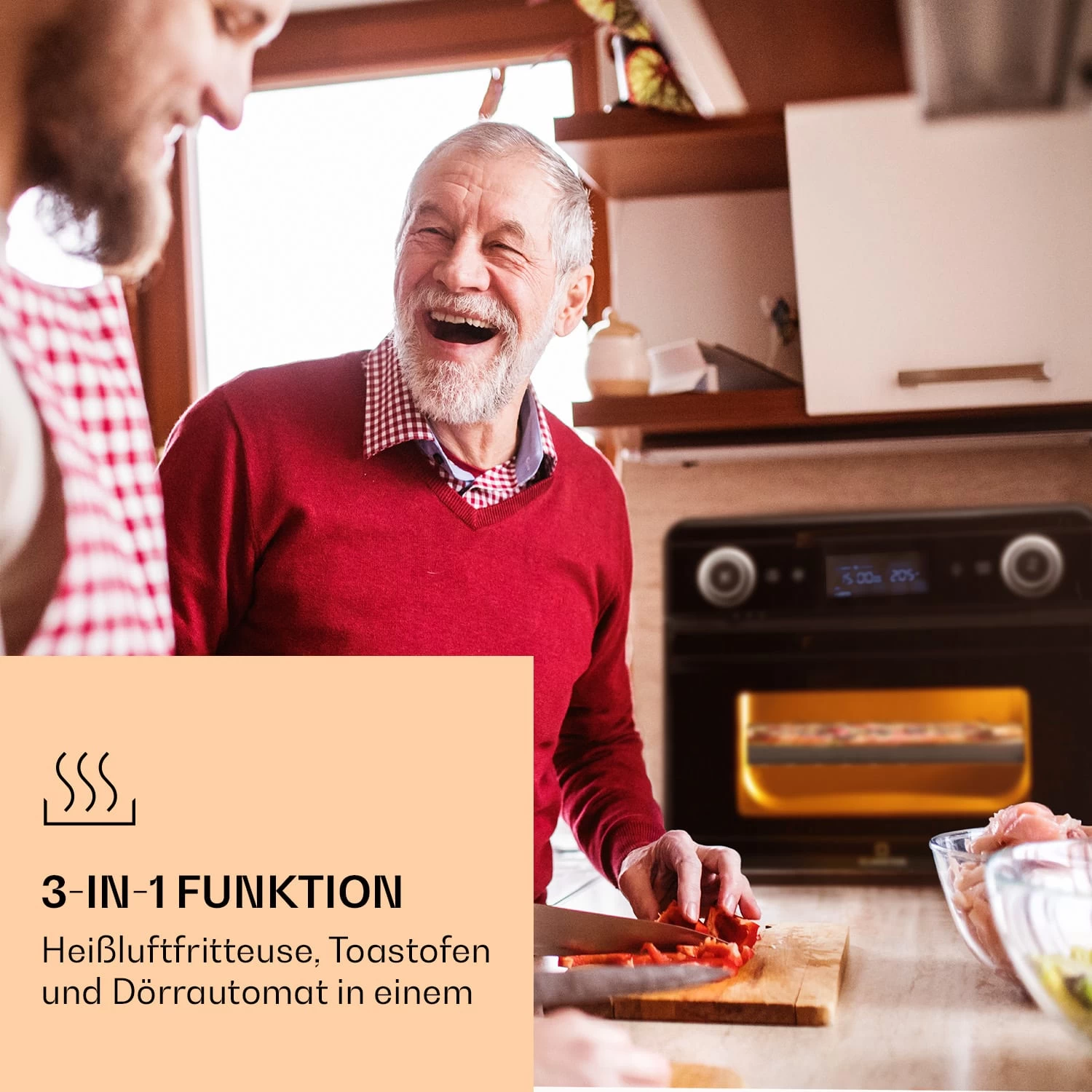 AeroVital Jumbo 3-in-1 Heißluftfritteuse Toaster Dörrautomat 1550 W 18 Liter 4 AeroVital Jumbo 3-in-1 Heißluftfritteuse Toaster Dörrautomat 1550 W 18 Liter – Bild 2