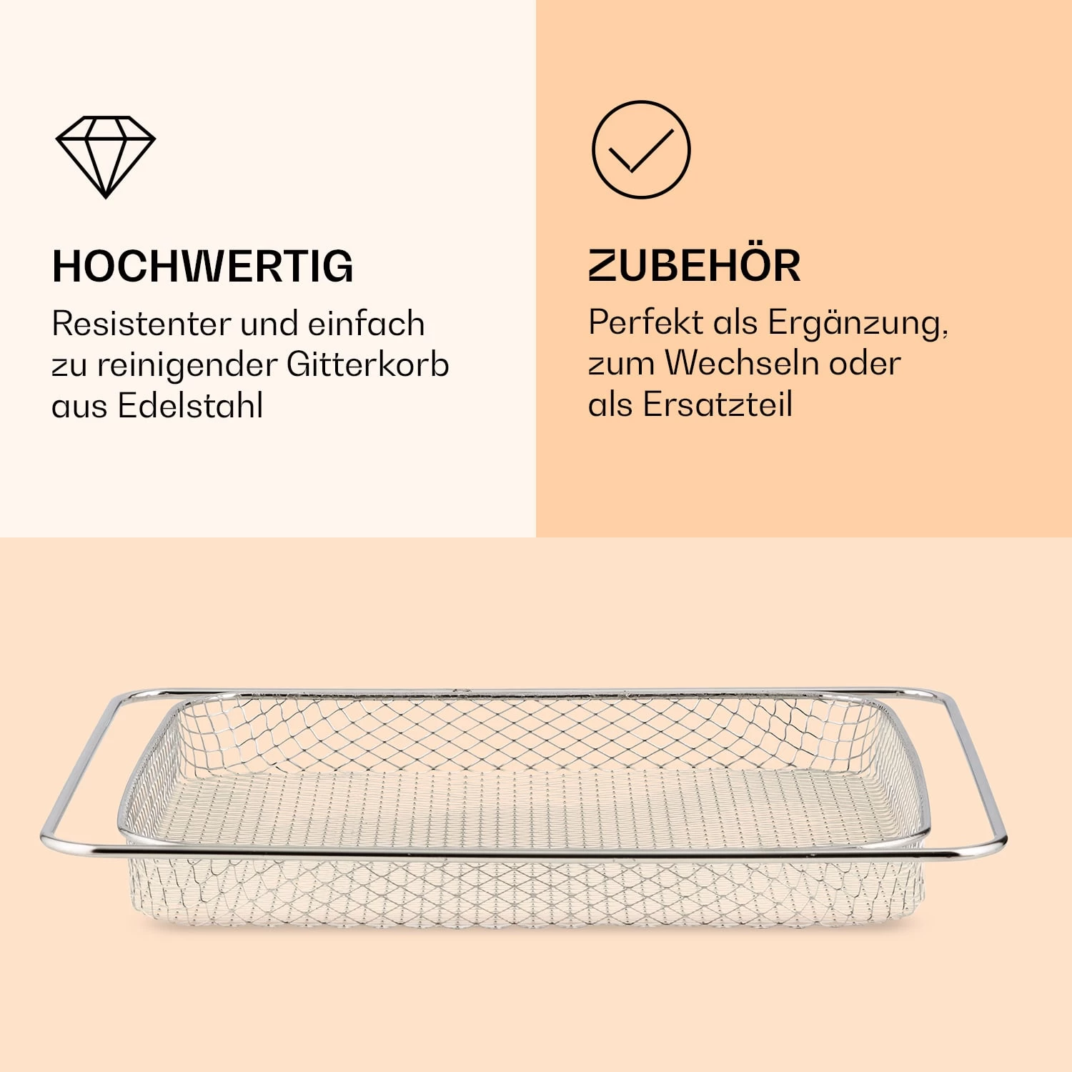 AeroVital Jumbo Heißluftfritteuse Gitterkorb Edelstahl 5 AeroVital Jumbo Heißluftfritteuse Gitterkorb Edelstahl – Bild 3