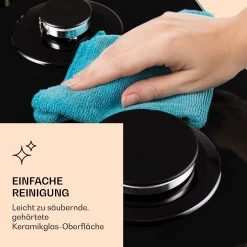 Victoria Domino Gaskochfeld 2-flammig Sabaf-Brenner Glaskeramik Retro-Look -Klarstein 10038374 de 0007 logo