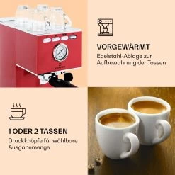 Pausa Espressomaker 1350 Watt 20 Bar Druck Wassertank: 1,4 Liter Edelstahl -Klarstein 10038394 de 0004 logo