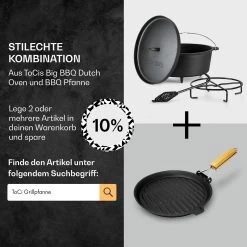 Galloway Dutch Oven 12.0 BBQ-Topf Gusseisen Standfüße Größe XL / 12 Qt -Klarstein 10038587 de 0007 usp