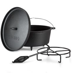 Galloway Dutch Oven 12.0 BBQ-Topf Gusseisen Standfüße Größe XL / 12 Qt