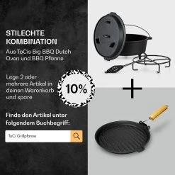 Guernsey Premium Dutch Oven 4.5 BBQ-Topf Gusseisen Größe S / 4.5 Qt -Klarstein 10038641 de 0007 usp