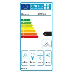 Futurelight Smart Inselabzugshaube Umluft 420m³/h LED Edelstahl -Klarstein 10038708 energy label