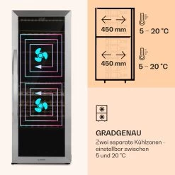 Klarstein Vinamour 77 Duo Weinkühlschrank 191 Liter 5 - 20 °C 2 Kühlzonen -Klarstein 10039771 de 0004 logo