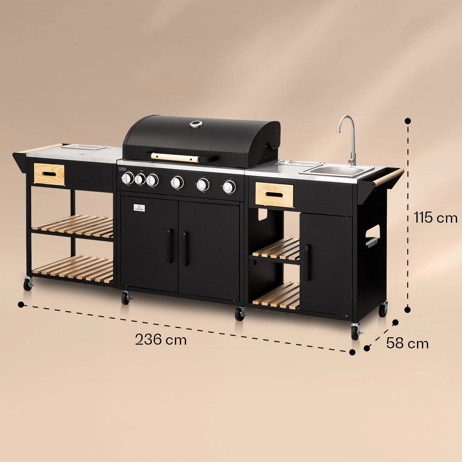 Jersey Outdoor Kitchen Gasgrill Spüle 20,7 KW 5+1 Brenner Mobil 10 Jersey Outdoor Kitchen Gasgrill Spüle 20,7 KW 5+1 Brenner Mobil – Bild 8