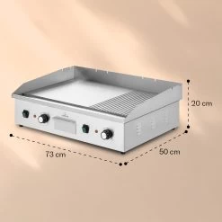 Grillmeile 4400 Elektrogrill Plancha 2x2200W Grillplatte Edelstahl -Klarstein 10039915 yy 0008 dimensions