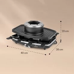 Entrecote 2-in-1 Raclette-Grill & Fondue Naturstein 1100W 8 Personen -Klarstein 10039922 yy 0007 logo