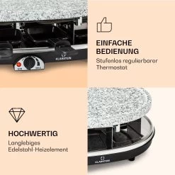 Steaklette Raclette Raclette-Grill Mit Zubehör Für 8 Personen 10 Steaklette Raclette Raclette-Grill Mit Zubehör Für 8 Personen -Klarstein 10039925 de 0003 logo