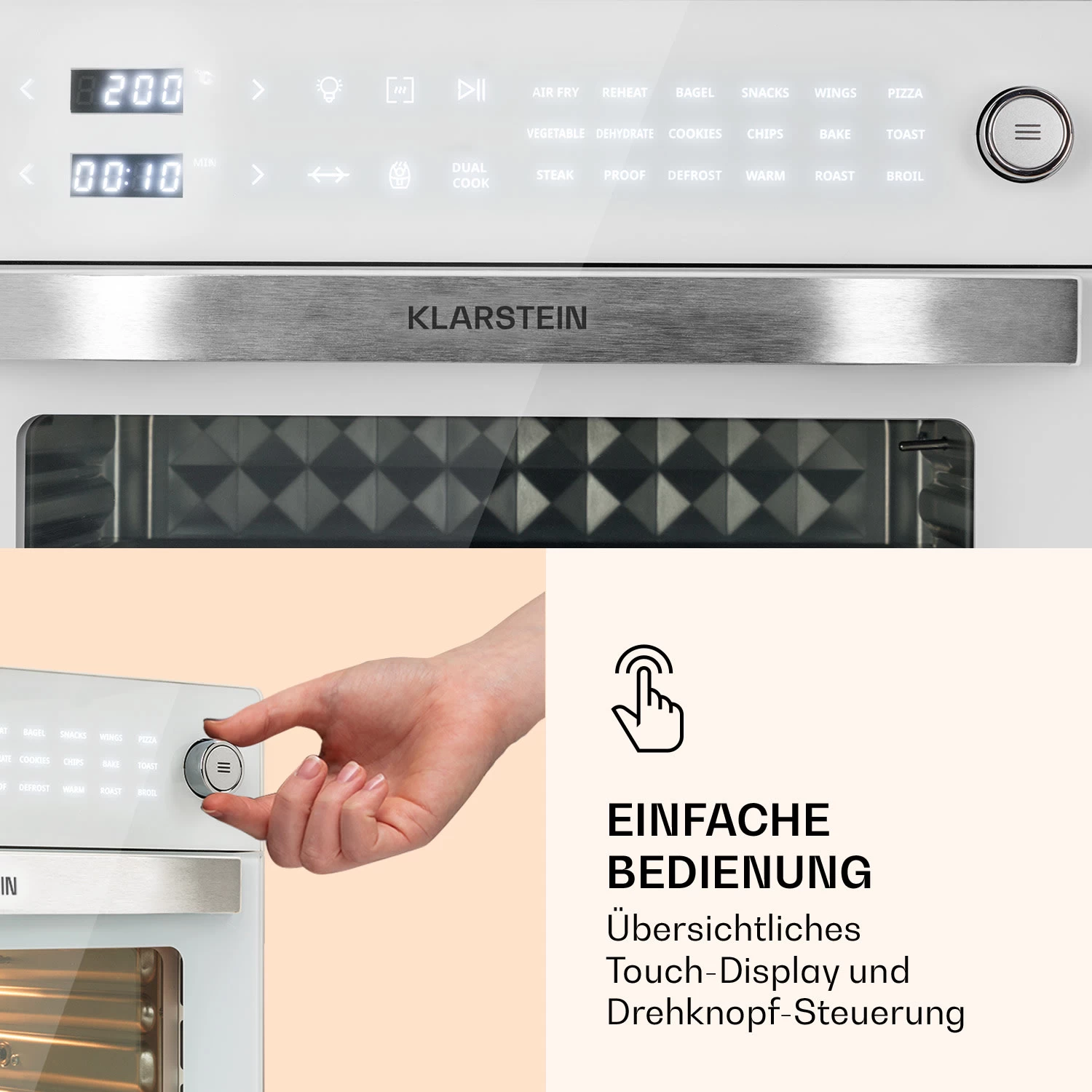 Vigor Air Heißluftfritteuse 1800 W 30 Liter 18 Programme 5 Vigor Air Heißluftfritteuse 1800 W 30 Liter 18 Programme – Bild 3