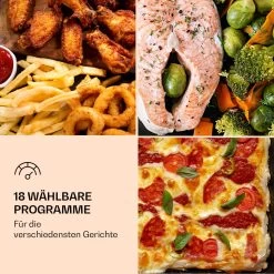 Vigor Air Heißluftfritteuse 1800 W 30 Liter 18 Programme 13 Vigor Air Heißluftfritteuse 1800 W 30 Liter 18 Programme -Klarstein 10039941 de 0004 logo