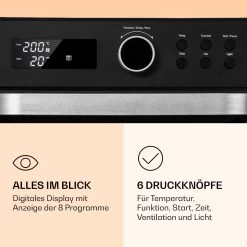 Prime Air Heißluftfritteuse 1500W 23l Timer 8 Programme -Klarstein 10040025 de 0004 logo