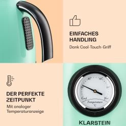 Aquavita Chalet Wasserkocher 1,7 Liter 2200 Watt Temperaturanzeige Edelstahl 14 Aquavita Chalet Wasserkocher 1,7 Liter 2200 Watt Temperaturanzeige Edelstahl -Klarstein 10040040 de 0005 logo