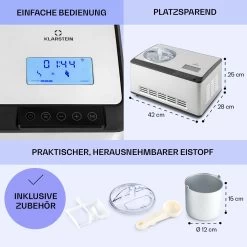Dolce Bacio Smart Eiscremebereiter Yogurtmaker Kompressor 2 Liter WiFi Touch Edelstahl 15 Dolce Bacio Smart Eiscremebereiter Yogurtmaker Kompressor 2 Liter WiFi Touch Edelstahl -Klarstein 10040048 de 0006 logo