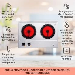 Ramsey Doppel-Kochfeld 2400W 11 Leistungsstufen Glaskeramik 12 Ramsey Doppel-Kochfeld 2400W 11 Leistungsstufen Glaskeramik -Klarstein 10040070 de 0002 usp