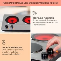 Ramsey Doppel-Kochfeld 2400W 11 Leistungsstufen Glaskeramik 14 Ramsey Doppel-Kochfeld 2400W 11 Leistungsstufen Glaskeramik -Klarstein 10040070 de 0004 usp