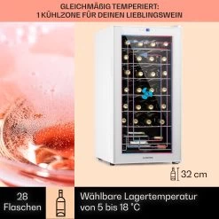 Shiraz 28 Uno Weinkühlschrank 74l 28Fl Touch-Bedienfeld 5-18°C -Klarstein 10040218 de 0003 usp