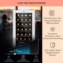 Shiraz 28 Uno Weinkühlschrank 74l 28Fl Touch-Bedienfeld 5-18°C -Klarstein 10040218 de 0004 usp