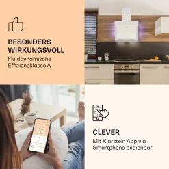 Aurora 60 Smart Dunstabzugshaube 550 M³/h 60cm Kopffrei Ambiente-Licht EEC A++ -Klarstein 10040235 de 0003 logo