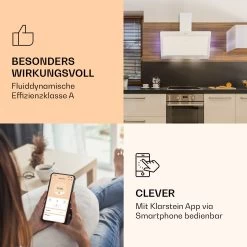 Aurora 90 Smart Dunstabzugshaube 550 M³/h 90cm Kopffrei Ambiente-Licht EEC A++ -Klarstein 10040237 de 0003 logo