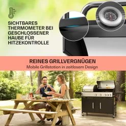 Kingsville 4.1 Kombigrill Gas + Kohle 13,7 KW 4+1 Brenner 13 Kingsville 4.1 Kombigrill Gas + Kohle 13,7 KW 4+1 Brenner -Klarstein 10040271 de 0004 usp