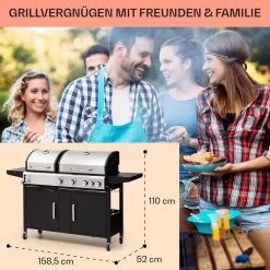 Kingsville 4.1 Kombigrill Gas + Kohle 13,7 KW 4+1 Brenner 16 Kingsville 4.1 Kombigrill Gas + Kohle 13,7 KW 4+1 Brenner -Klarstein 10040271 de 0007 usp