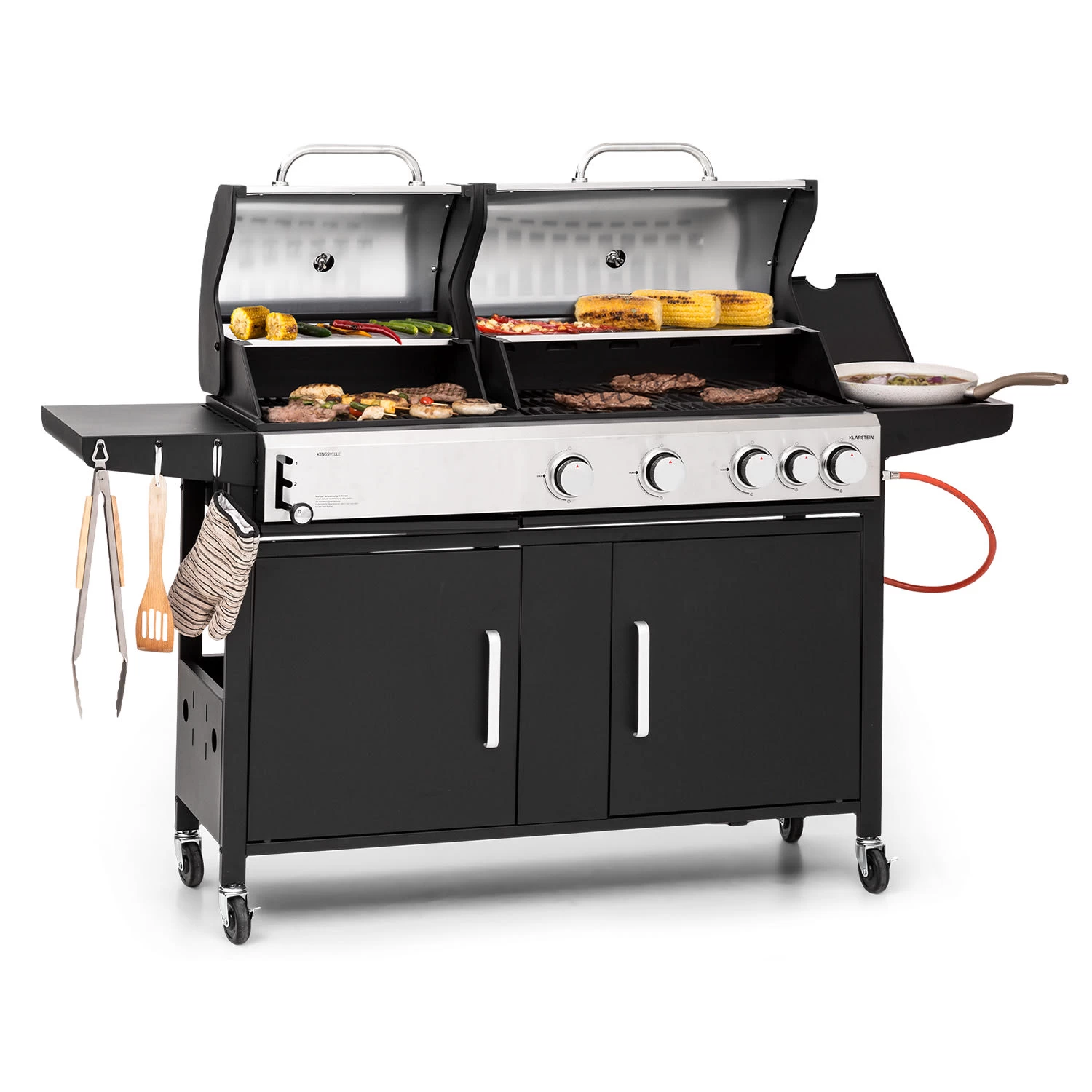 Kingsville 4.1 Kombigrill Gas + Kohle 13,7 KW 4+1 Brenner 3 Kingsville 4.1 Kombigrill Gas + Kohle 13,7 KW 4+1 Brenner