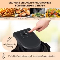 Vendure Heißluftfritteuse Mit Dampffunktion 1250W 5 Liter 6 Programme -Klarstein 10040278 de 0004 usp