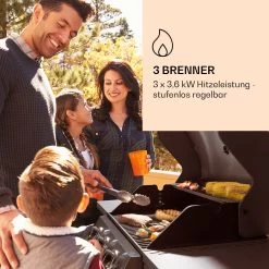 Lucifer 3 Gasgrill 3 X 3,6 KW Brenner 60x45cm Grill Edelstahl Mobil -Klarstein 10040280 de 0003 logo