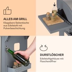 Lucifer 3 Gasgrill 3 X 3,6 KW Brenner 60x45cm Grill Edelstahl Mobil -Klarstein 10040280 de 0005 logo