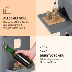 Lucifer 4 Gasgrill 4 X 3,6 KW Brenner 69x45cm Grill Edelstahl Mobil -Klarstein 10040281 de 0005 logo