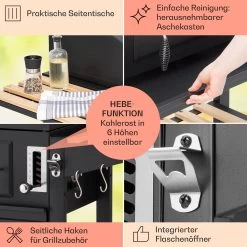 Aberdeen Kombi-Grill Gas Kohle Smoker Thermometer 2 Seitentische Mobil 16 Aberdeen Kombi-Grill Gas Kohle Smoker Thermometer 2 Seitentische Mobil -Klarstein 10040294 de 0006 usp