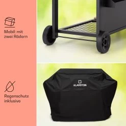 Aberdeen Kombi-Grill Gas Kohle Smoker Thermometer 2 Seitentische Mobil 18 Aberdeen Kombi-Grill Gas Kohle Smoker Thermometer 2 Seitentische Mobil -Klarstein 10040294 de 0008 usp