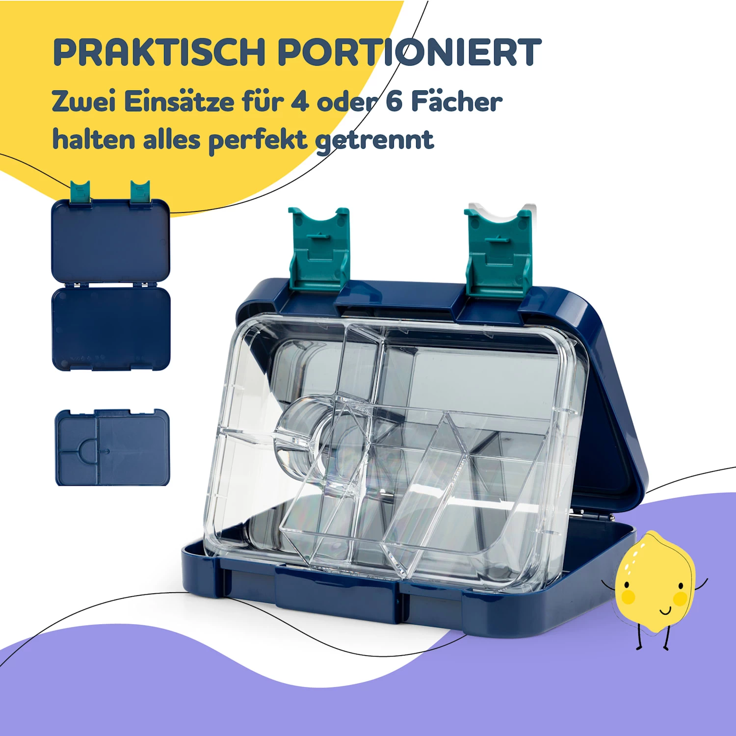 Junior Lunchbox 6 Fächer 21,3 X 15 X 4,5 Cm (BxHxT) BPA-frei 6 Junior Lunchbox 6 Fächer 21,3 X 15 X 4,5 Cm (BxHxT) BPA-frei – Bild 4