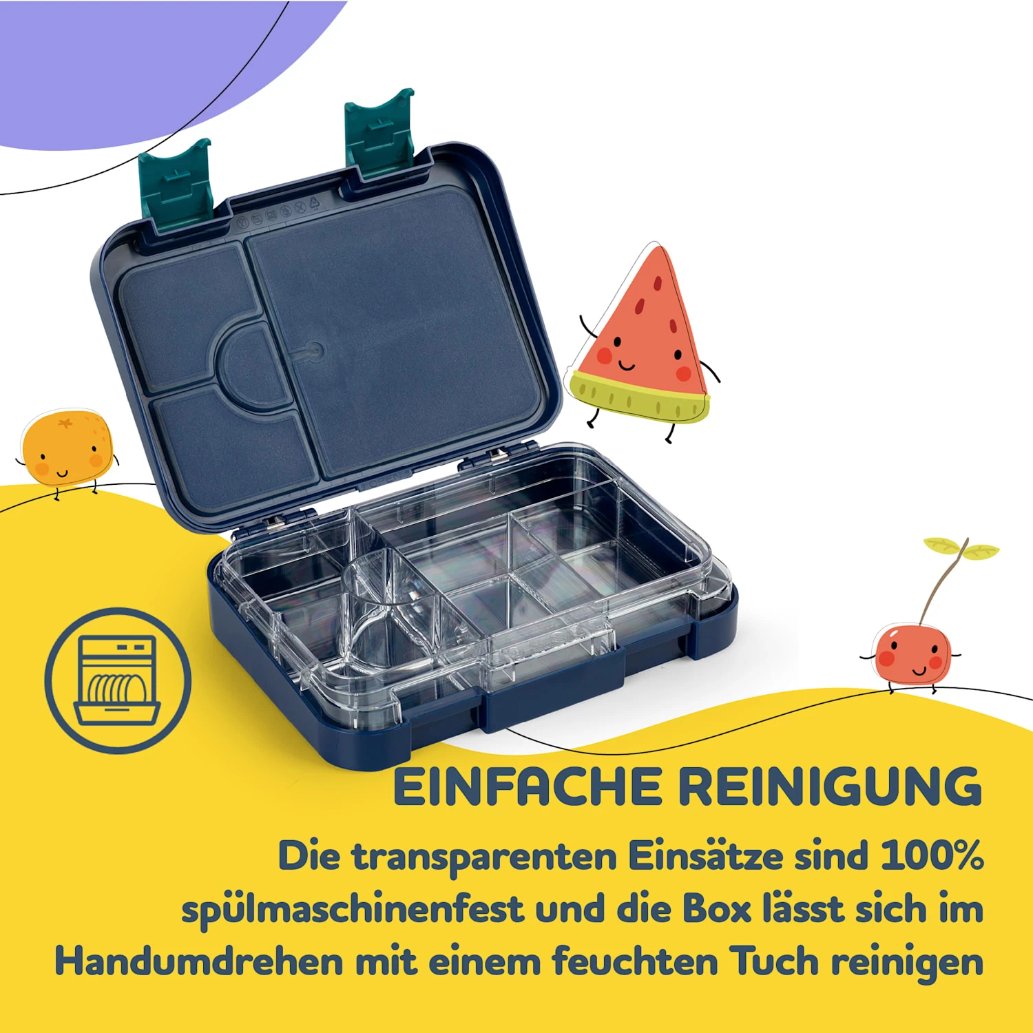 Junior Lunchbox 6 Fächer 21,3 X 15 X 4,5 Cm (BxHxT) BPA-frei 7 Junior Lunchbox 6 Fächer 21,3 X 15 X 4,5 Cm (BxHxT) BPA-frei – Bild 5