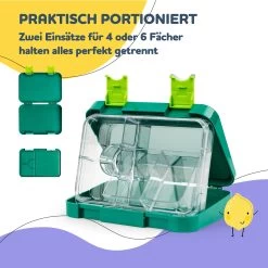 Junior Lunchbox 6 Fächer 21,3 X 15 X 4,5 Cm (BxHxT) BPA-frei -Klarstein 10040342 de 0004 usp