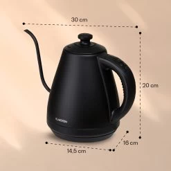 Garcon Wasserkocher 1L 2000W Warmhaltefunktion Schwanenhals Edelstahl -Klarstein 10040347 yy 0007 dimensions