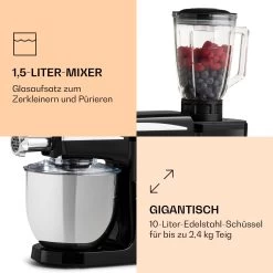 Renata Rossa Küchenmaschine 3-in-1 2000W 2,7PS 5Ltr Edelstahl BPA-frei -Klarstein 10040500 de 0006 logo