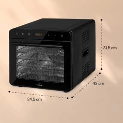 Shaftesbury Dörrautomat 700W Timer-Funktion 35-85°C Digitales Touch-Display -Klarstein 10040727 yy 0007 dimensions