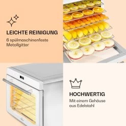 Shaftesbury Dörrautomat 700W Timer-Funktion 35-85°C Digitales Touch-Display -Klarstein 10040728 de 0005 logo